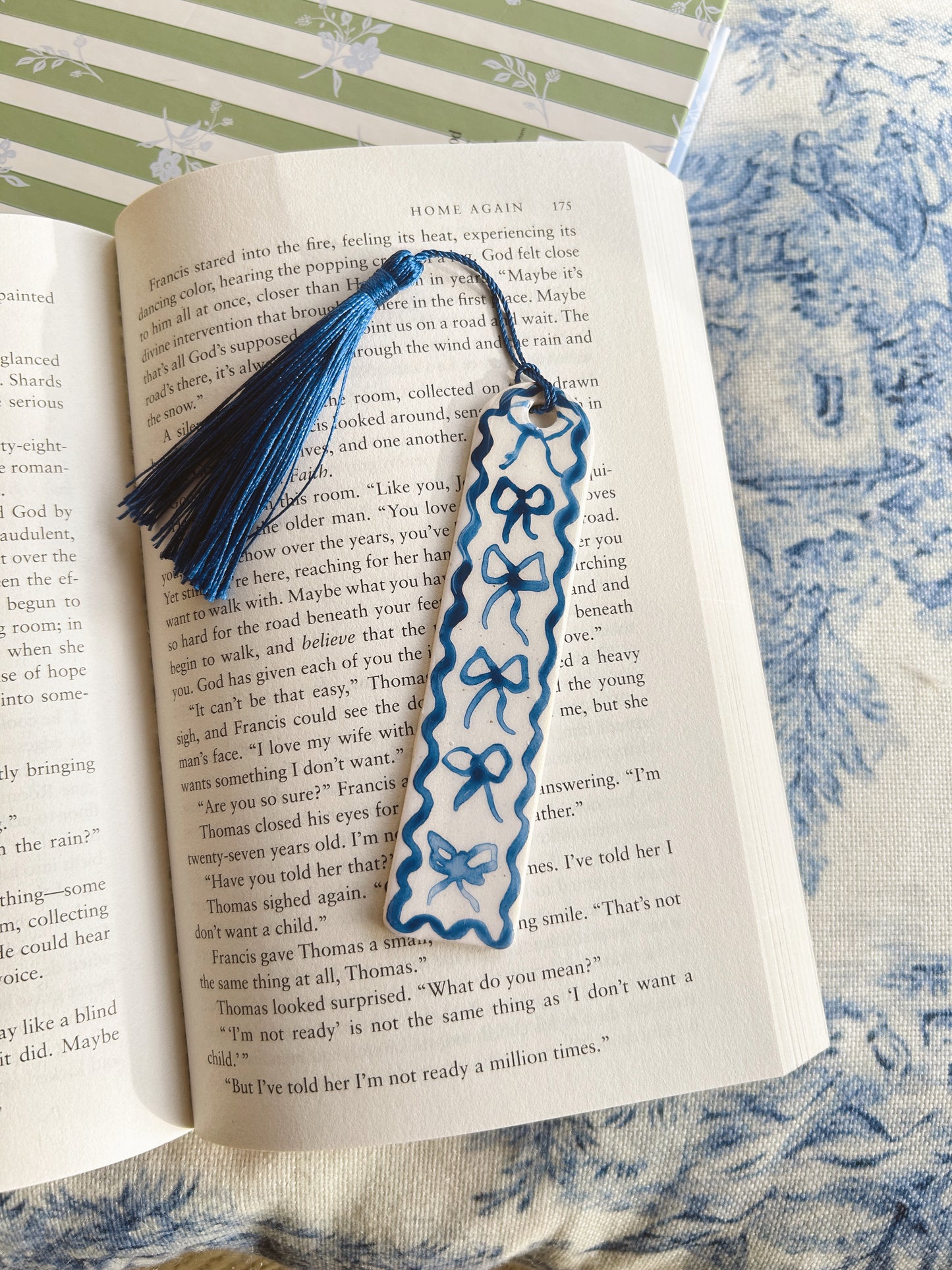 Navy Bow Bookmark