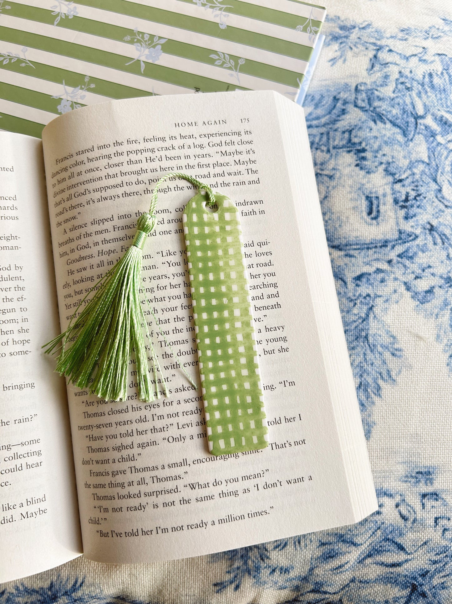 Green gingham bookmark