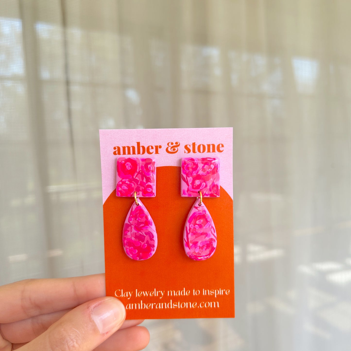 Ira Earring in “Magenta Bloom”