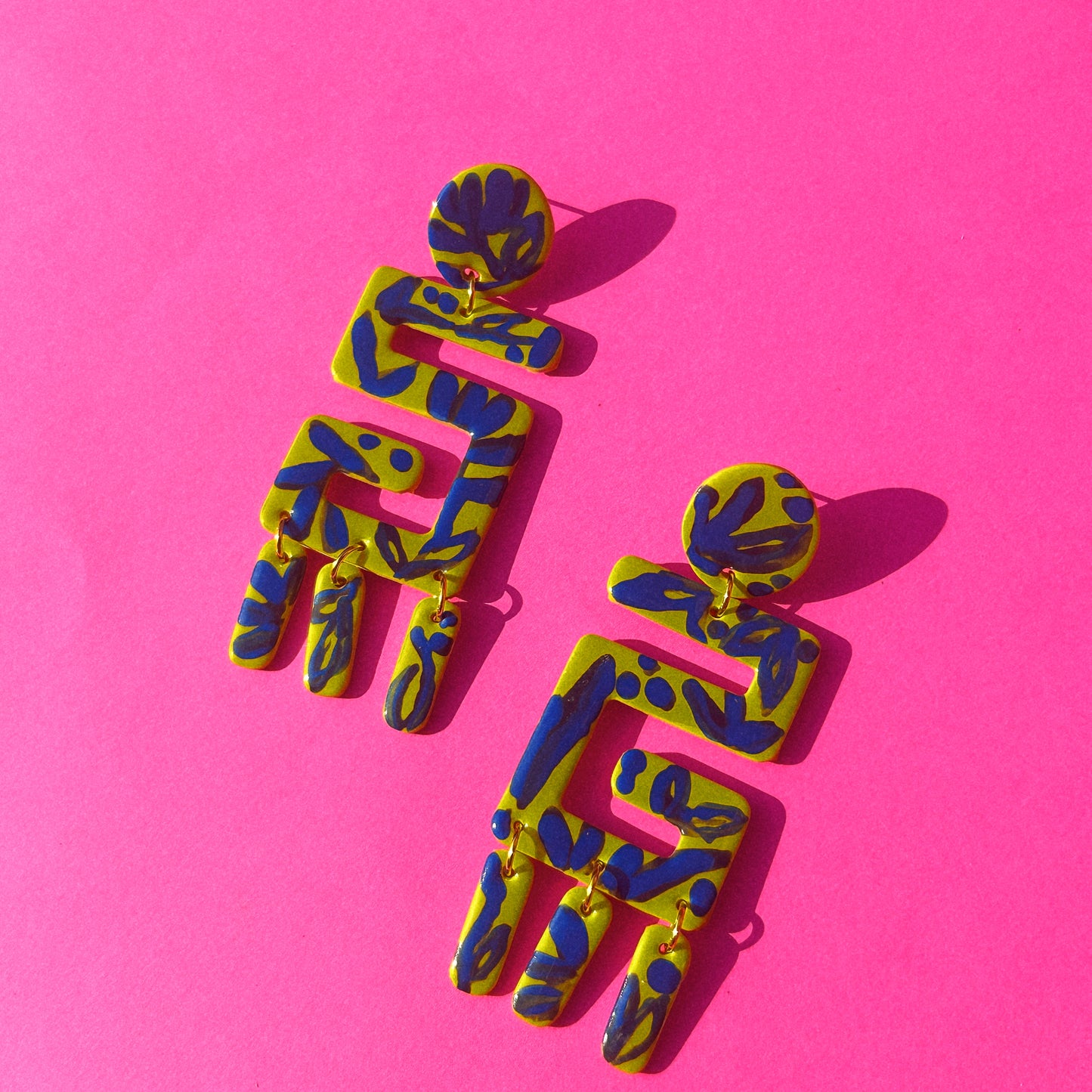 Zaila Earring in “Colbalt Florals”