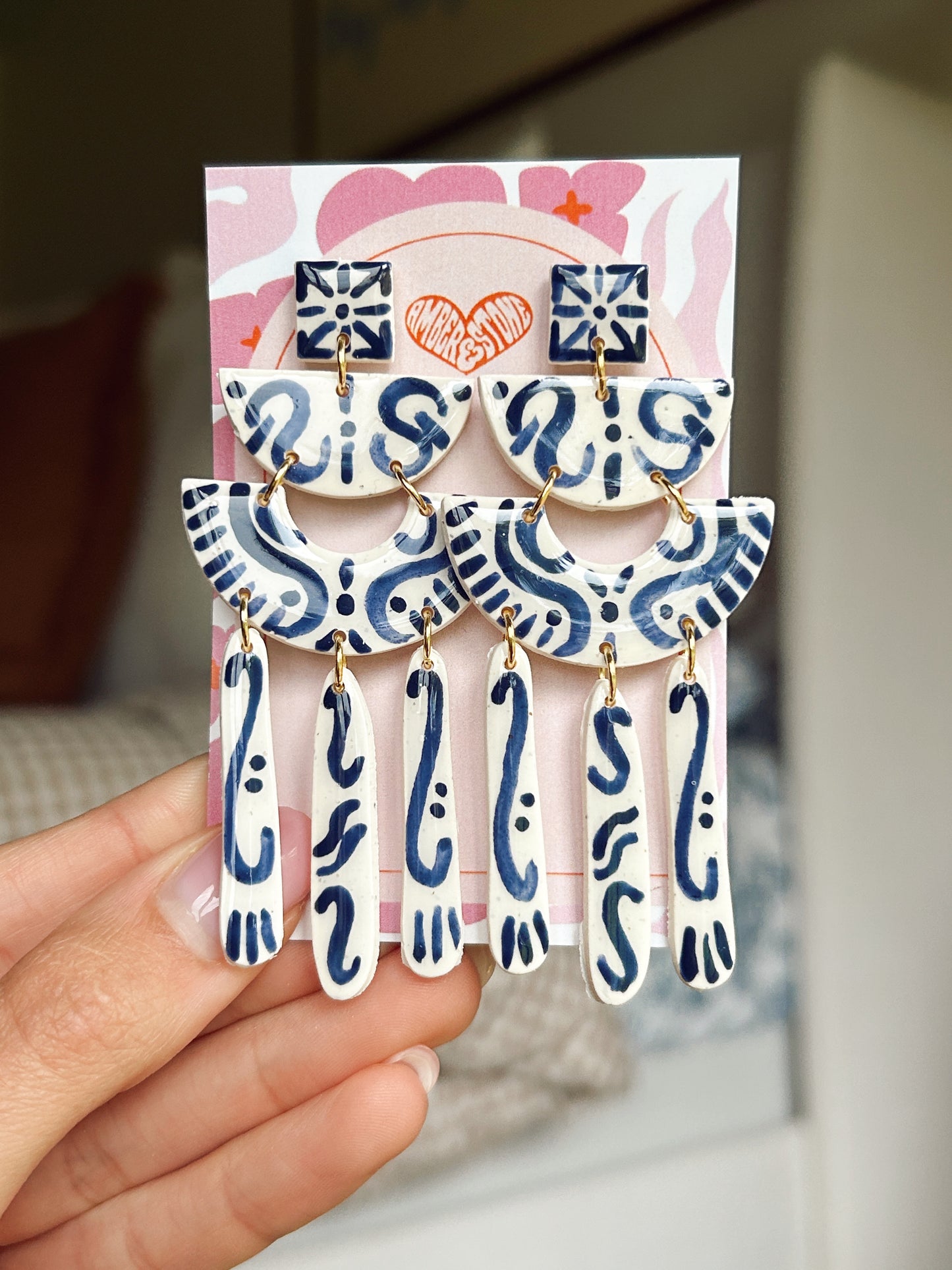 Mykonos Earring In Navy Blue