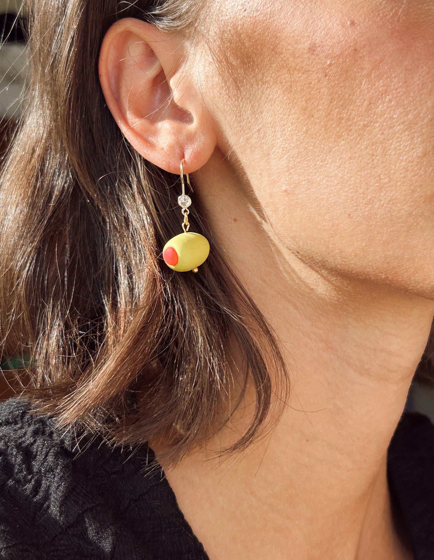 Stuffed Olive Earring