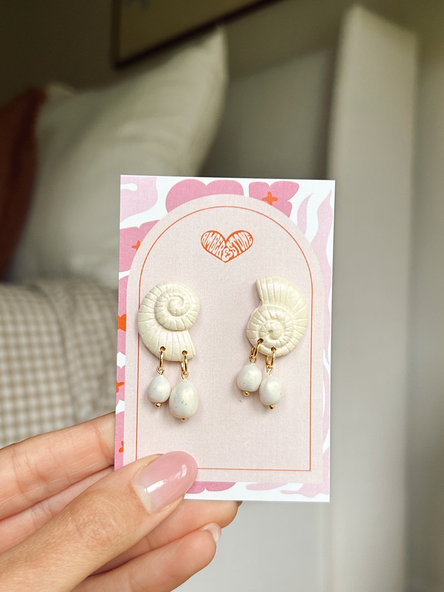 Pearlescent Nautilus Earring