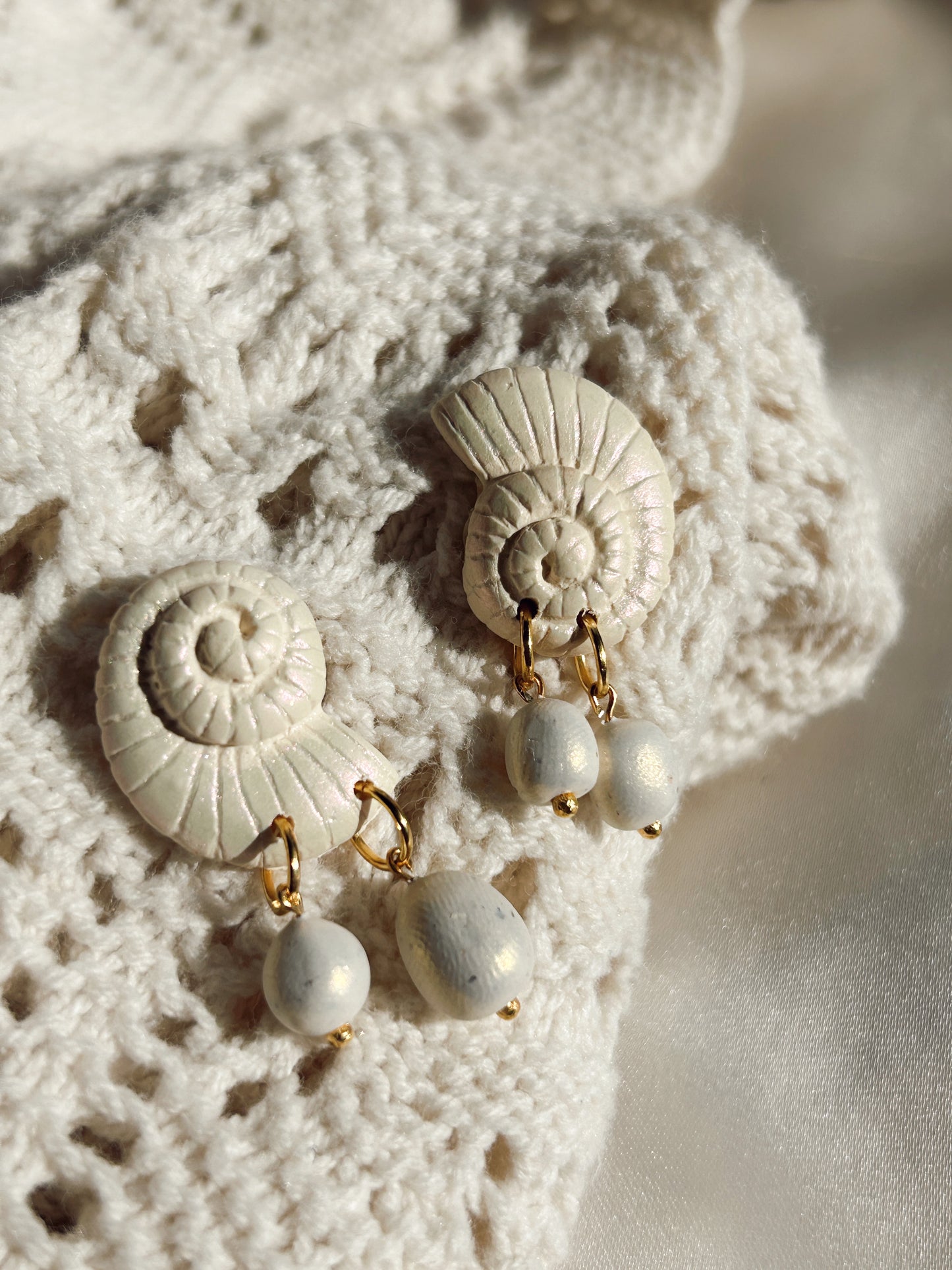 Pearlescent Nautilus Earring