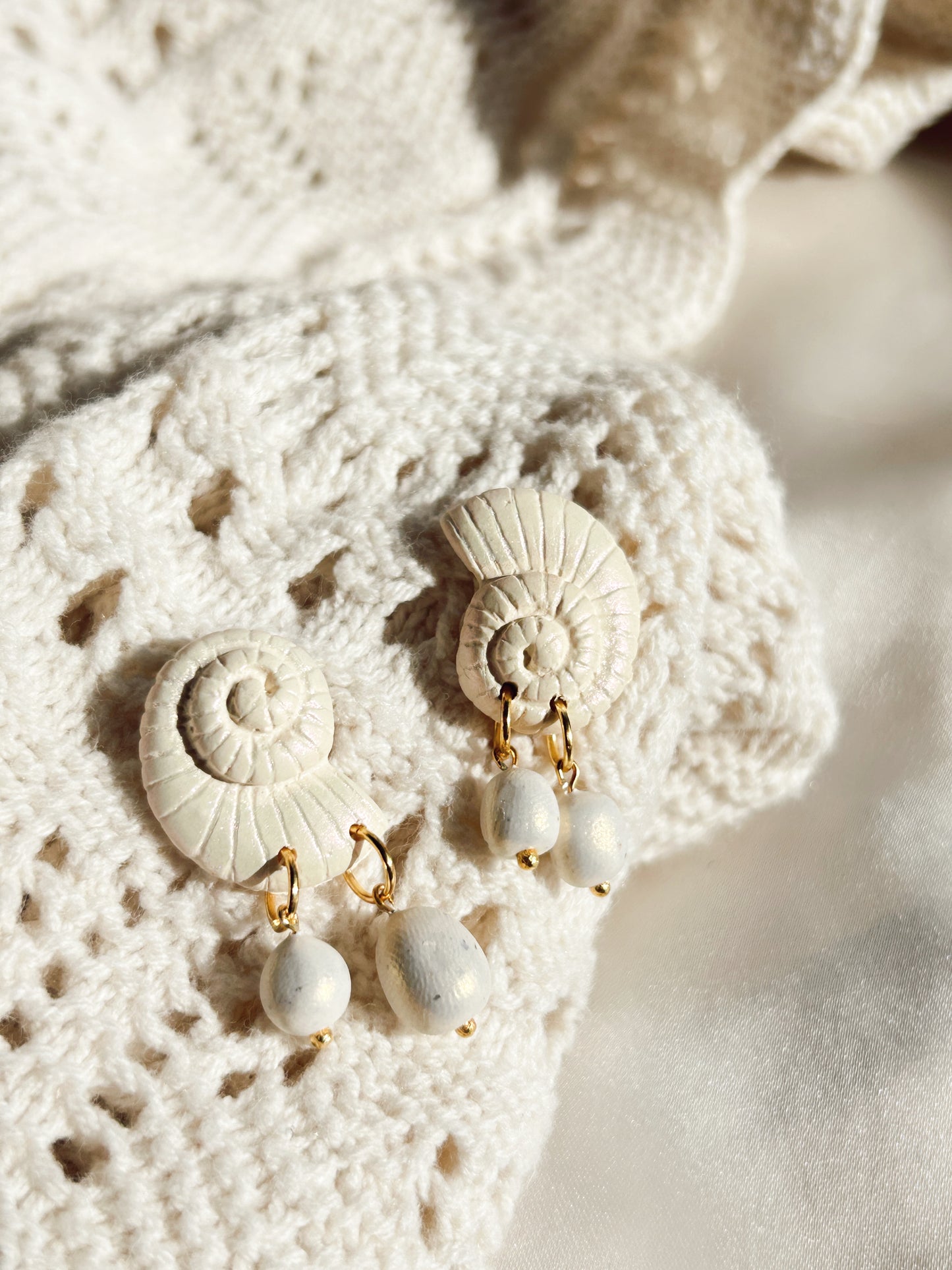 Pearlescent Nautilus Earring