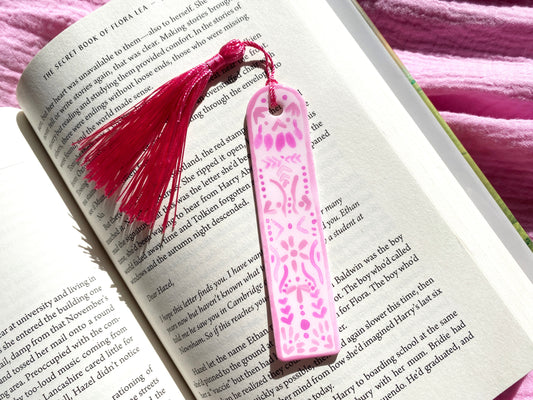 Magenta Hand Painted Bookmark