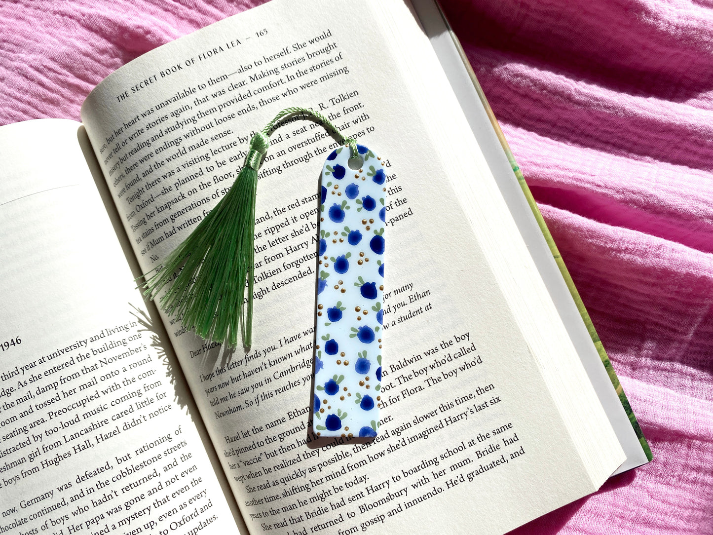 Blueberry Hand Painted Bookmark