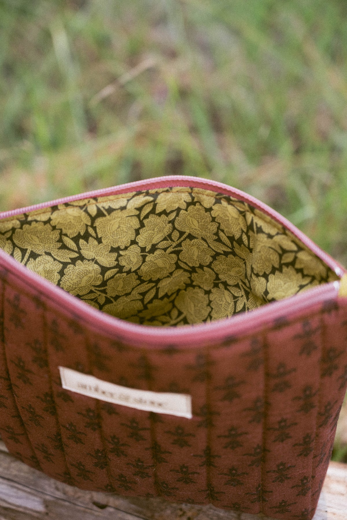 Structured Zipper Pouch in Berry Mocha